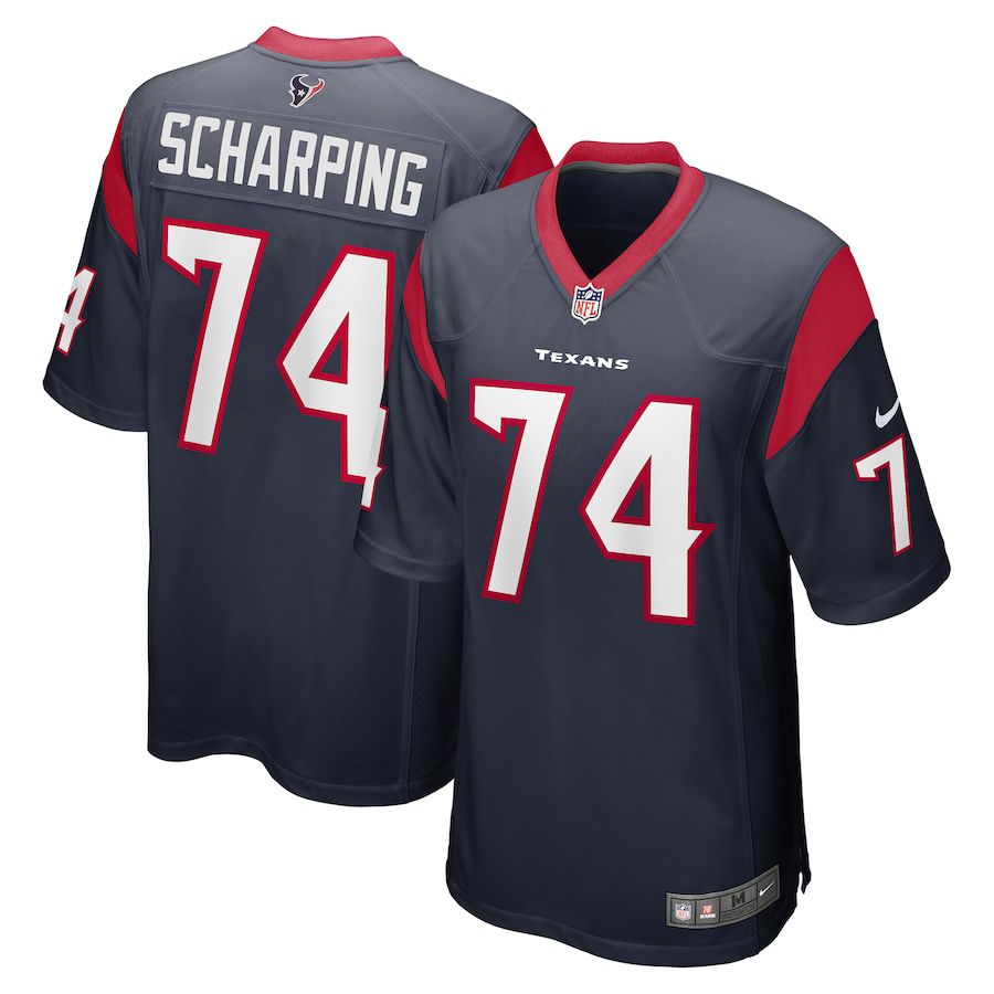 Men Houston Texans #74 Max Scharping Nike Navy Game NFL Jersey->houston texans->NFL Jersey
